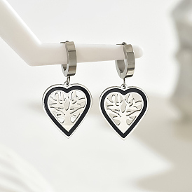 201 серьги-кольца в форме винтажной леди с инкрустацией из нержавеющей стали и ракушек в форме дерева