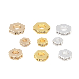 Латунные микропаве из прозрачного кубического циркония, многоугольник, стойки покрытие, долговечный, без свинца и без кадмия