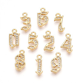 Латунные микро проложить кубического циркония прелести, число