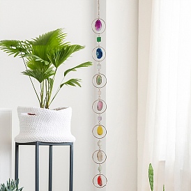 Подвески-ловцы солнца из железа, латуни и хрустального стекла, плоские круглые прелести, с помощью натурального агата для создания радуги, украшение сада и дома своими руками, золотой свет