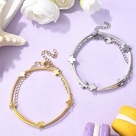 Браслеты из латунных трубчатых бусин для женщин, с поперечным гальваническим покрытием из немагнитного синтетического гематита и стальной проволоки с эффектом памяти