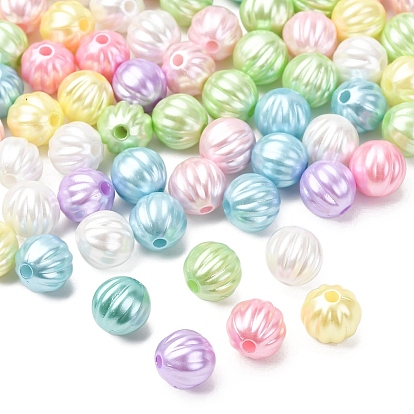 Непрозрачные бусины из абс-пластика, имитации жемчуга, круглая тыква