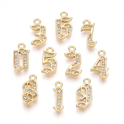 Латунные микро проложить кубического циркония прелести, число