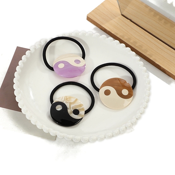 Аксессуары для волос из ацетата целлюлозы, узор инь-ян, Резинки для волос/резинки для волос для девочек или женщин