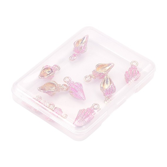 Alloy Enamel Pendants, Conch Shell Shape