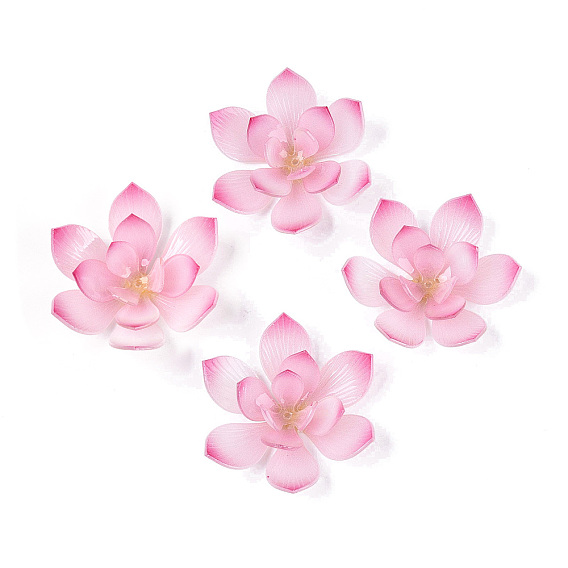 Heat Shrink Acrylic Bead Caps, Multi-Petal Flower