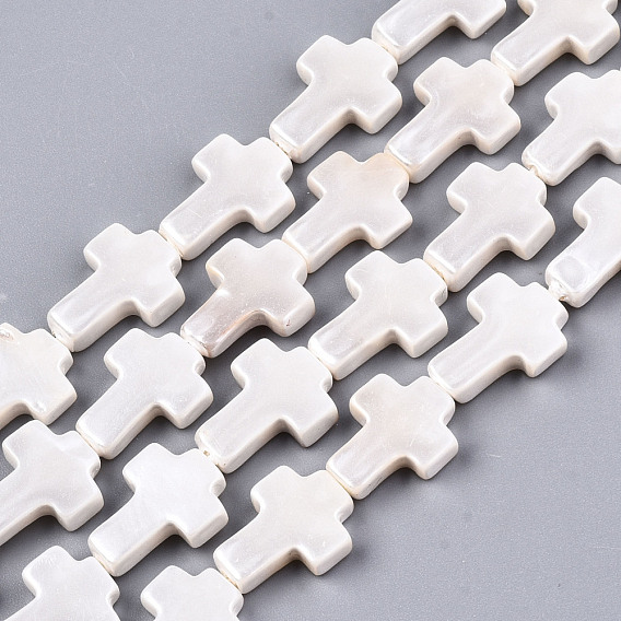 Shell Pearl Beads Strands, Cross