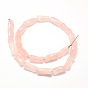 Натуральной розовой бисер столбцов кварц поворот нити, 21x10x10 мм, отверстие : 1 мм, около 20 шт / нитка, 15.74 дюйм