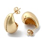 Teardrop Brass Micro Pave Cubic Zirconia Stud Earrings, Half Hoop Earrings, Long-Lasting Plated