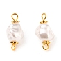 Eco-Friendly ABS Plastic Imitation Pearl Pendants, with Golden Plated Brass & Alloy Findings, Nuggets