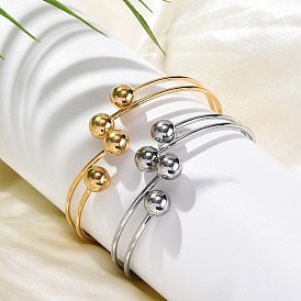 Ионное покрытие (ip) 304 браслеты из нержавеющей стали для женщин, с круглым шаром