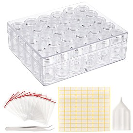 DIY Seed Bead Container Kits, with Plastic Bead Storage Case & Zip Lock Bags & Tray Plate, Iron Tweezers, Label Paster