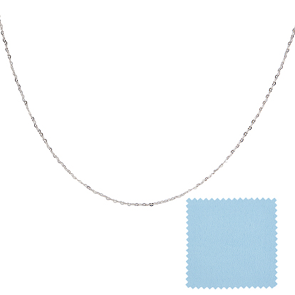 1 Женские ожерелья-цепочки в форме сердца из стерлингового серебра, родий, с замшевой тканью из поликарбоната квадратной серебряной полировальной салфеткой