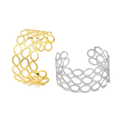 Овальные 304 браслеты-манжеты из нержавеющей стали для женщин