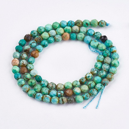 Dyed & Heated Natural Magnesite Beads Strands, Faceted, Round