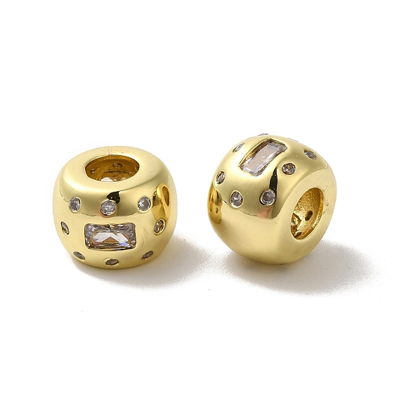 Латунные микро проложить кубического циркония бусы, без свинца и без кадмия, долговечный, колонка