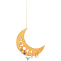 Wood Earring Displays, with Iron Cable Chain, Moon