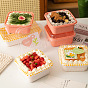 Macaron Color Tartan Pattern PET Cake Box, Picnic Snack Box, Rectangle