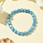 Натуральный голубой кварц имитация амазонита круглые бусины эластичные браслеты для мужчин и женщин
