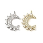 Латунные микро проложить кубического циркония подвески, луна, долговечный, без кадмия и без свинца, стойки покрытие