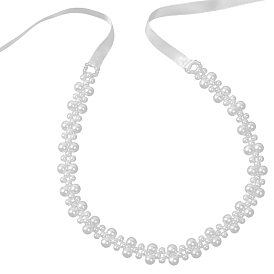 Пояс для свадебного платья из АБС-пластика с жемчугом, с лентой