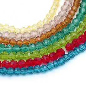 Transparent Glass Bead Strands, Faceted(32 Facets) Round