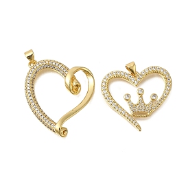 Стойка металлическая латунная микропрофилированная кубическая циркония подвески, долговечный, без свинца и без кадмия, сердце прелести