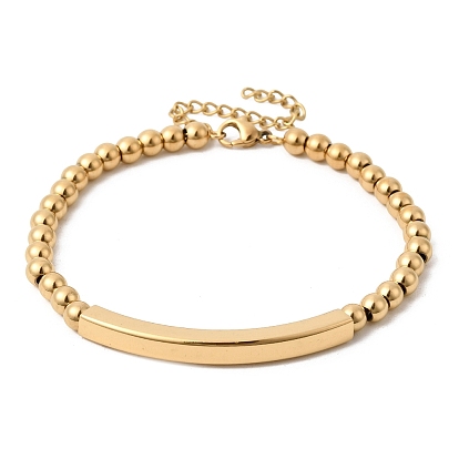 304 из нержавеющей стали вышитый бисером браслеты, идентификационные браслеты для женщин, ионное покрытие (ip)