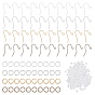 Jewelry Findings, Iron Earring Hooks, Ear Wire, with Jump Rings and Plastic Ear Nuts