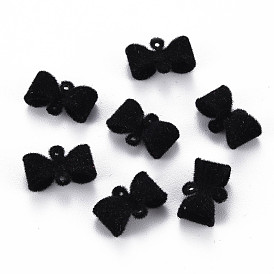 Flocky Brass Links Connectors, Nickel Free, Bowknot