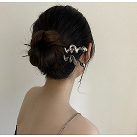 Green Snake Hairpin Women's Modern Simple High-end Sense Hairpin Pan Hair Niche Design Hair Accessories
