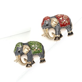 Эмалевые булавки в виде слона, Броши из сплава со стразами для рюкзака
