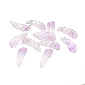 Two Tone Transparent Glass Pendants, Petal