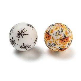 Круглые силиконовые бусины на хеллоуин