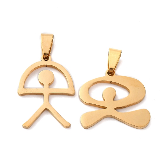 201 подвески из нержавеющей стали, шарм в форме индалло, ионное покрытие (ip)