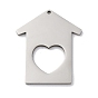 201 подвески из нержавеющей стали, лазерная резка, дом с сердечным шармом, анти-тускнение