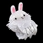 PVC Plastic Claw Hair Clips for Women, with Alloy Finding, Rabbit