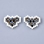 Handmade Seed Beads Pendants, with Elastic Thread, Loom Pattern, Heart