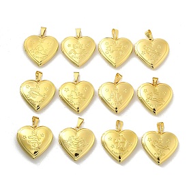 Подвески латуни медальон, без свинца и без кадмия, долговечный, стойки покрытие, сердце с двенадцатью созвездиями