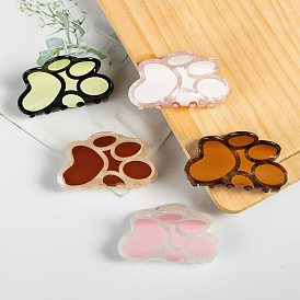 Cat Paw Print Shape Cute Acrylic Large Claw Hair Clips, for Woman Girl Thick Hair