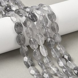 Естественный облачно кварц бисер пряди, граненые, Плоско-овальные