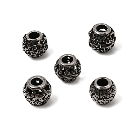 316 perles européennes chirurgicales en acier inoxydable, Perles avec un grand trou   , ronde