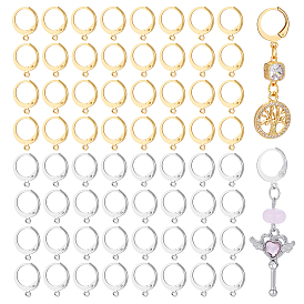 100 шт. 2 стили 304 выводы для сережек с рычагом из нержавеющей стали, с петлей