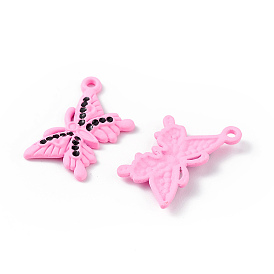Spray Painted Alloy Pendants, Butterfly Charm