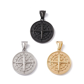 304 Stainless Steel Pendants, Compass Charms