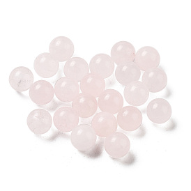 Perles sphériques de quartz rose naturel, perle ronde, sans trou