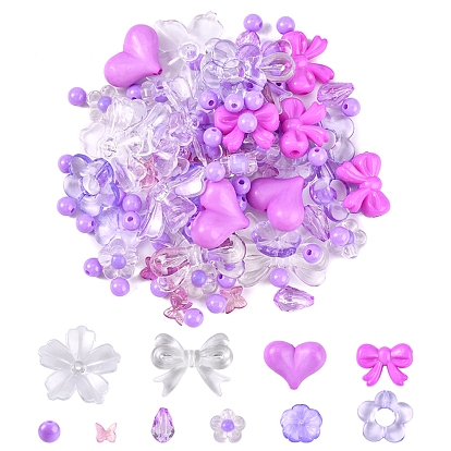 Kit de recherche de fabrication de bijoux de bricolage, y compris les cabochons de verre papillon, fleur & nœud papillon & larme & coeur & rond verre & acrylique & perles en plastique, cadres de perles acryliques et capuchons de perles