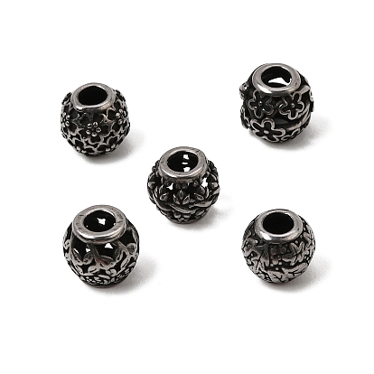 316 perles européennes chirurgicales en acier inoxydable, Perles avec un grand trou   , ronde
