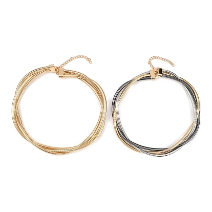 Сплав обернуть круглая змея цепь 3-strand чокер ожерелья для женщин мужчин