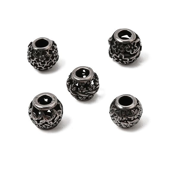 316 Surgical Stainless Steel European Beads, Large Hole Beads, Round